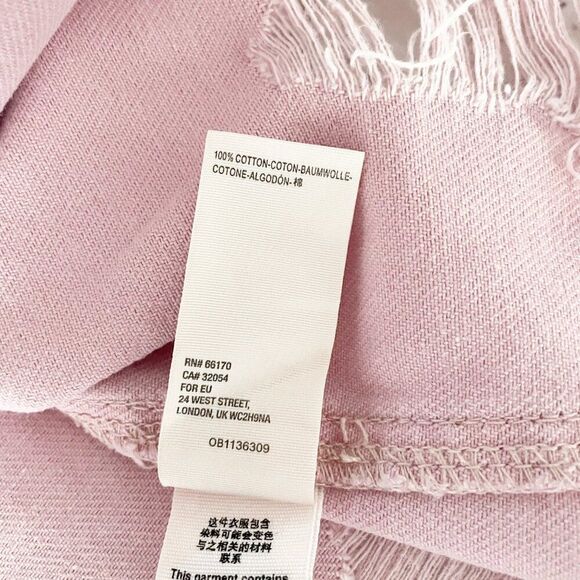 Free People Pink Light Wash Wrap Style Denim Skirt Distressed Raw Hem Slit 26 - Picture 10 of 10